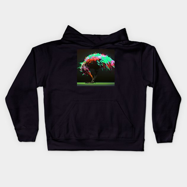 Colorful Peacock Version 1 Kids Hoodie by inner illusion ai